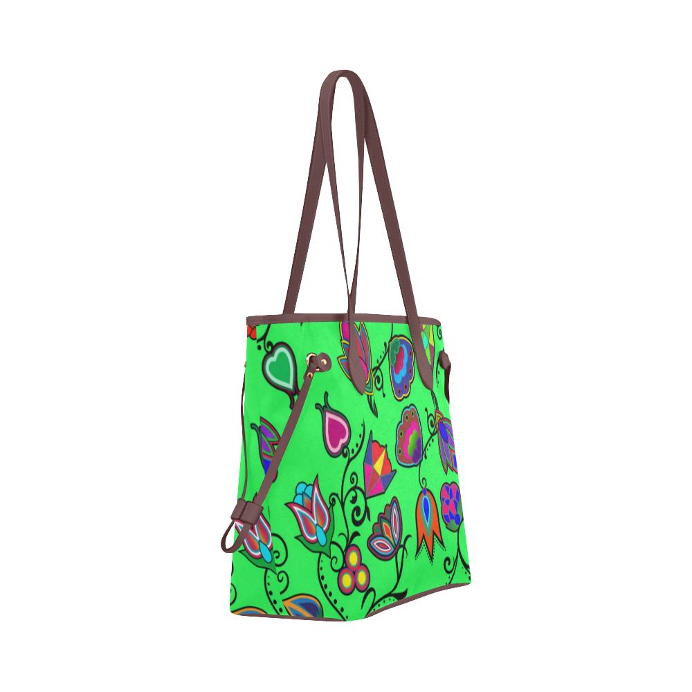 Indigenous Paisley - Green Clover Canvas Tote Bag (Model 1661) Clover Canvas Tote Bag (1661) e-joyer