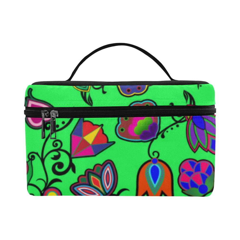 Indigenous Paisley Green Cosmetic Bag/Large (Model 1658) Cosmetic Bag e-joyer