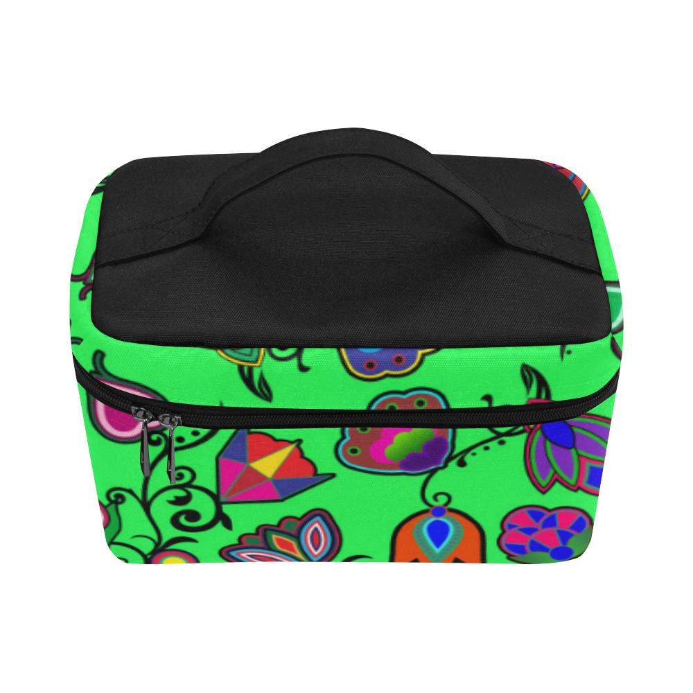 Indigenous Paisley Green Cosmetic Bag/Large (Model 1658) Cosmetic Bag e-joyer