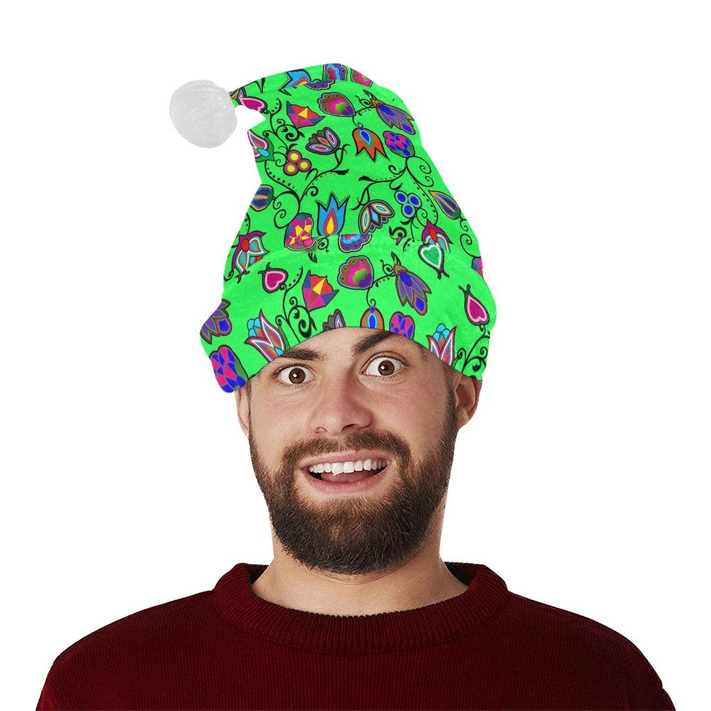 Indigenous Paisley Green Santa Hat Santa Hat e-joyer