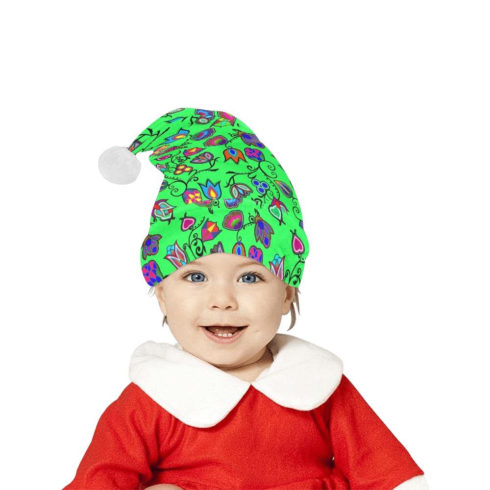 Indigenous Paisley Green Santa Hat Santa Hat e-joyer