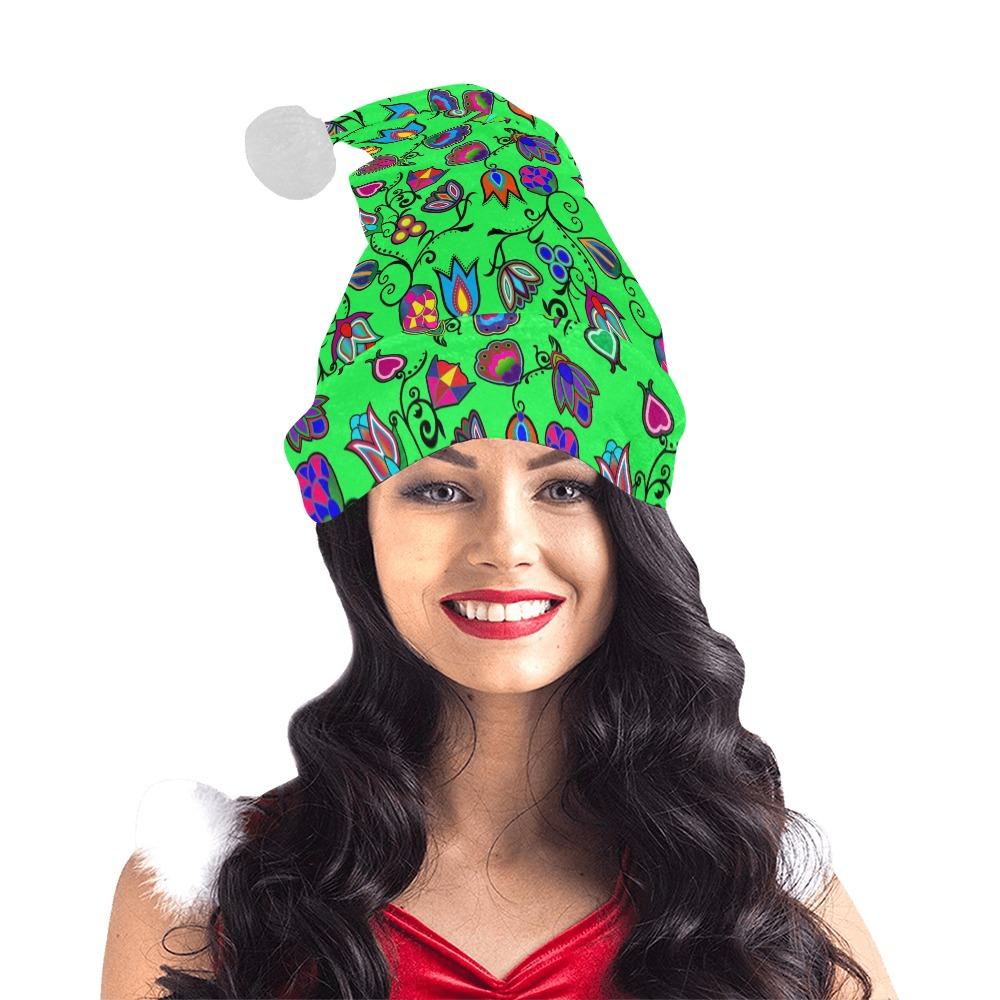 Indigenous Paisley Green Santa Hat Santa Hat e-joyer