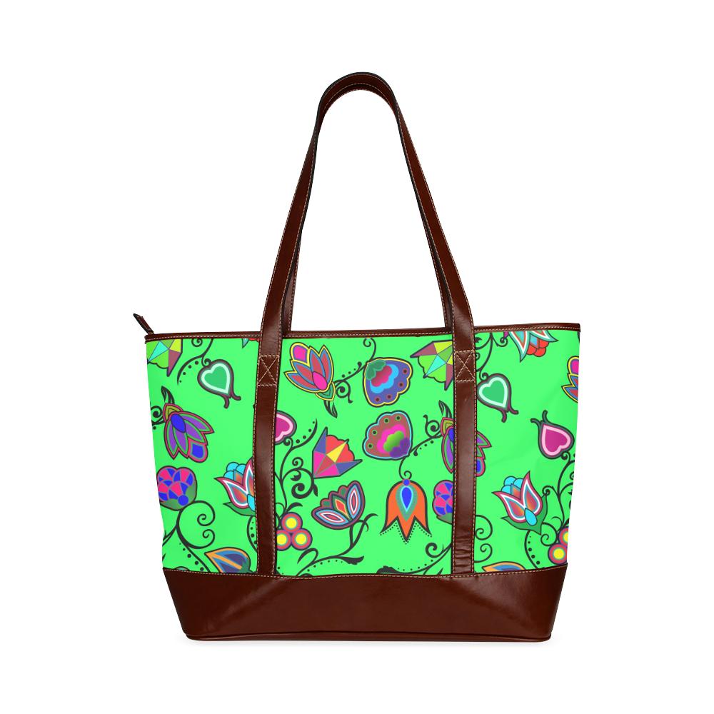 Indigenous Paisley - Green Tote Handbag (Model 1642) Tote Handbags (1642) e-joyer