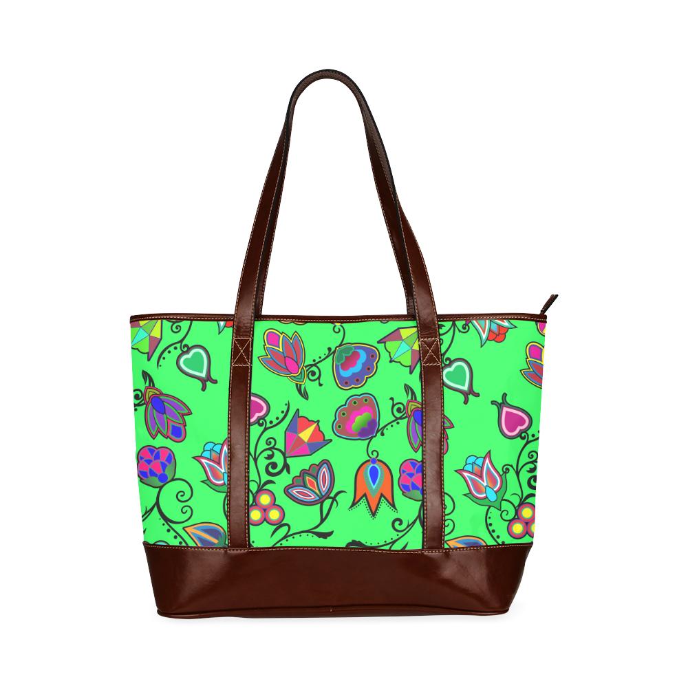 Indigenous Paisley - Green Tote Handbag (Model 1642) Tote Handbags (1642) e-joyer
