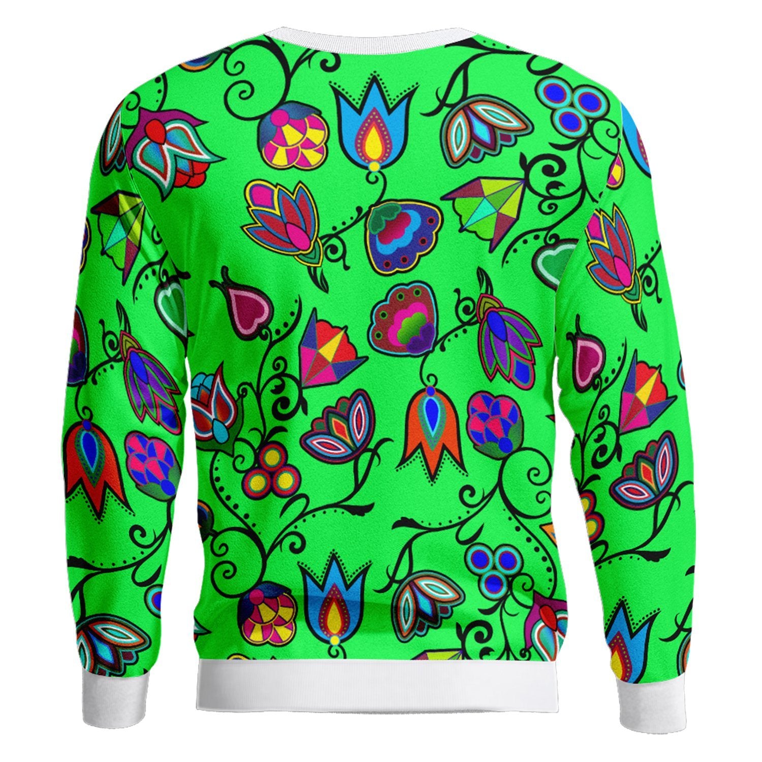 Indigenous Paisley Green Unisex Crewneck Long Sleeve Top 49 Dzine