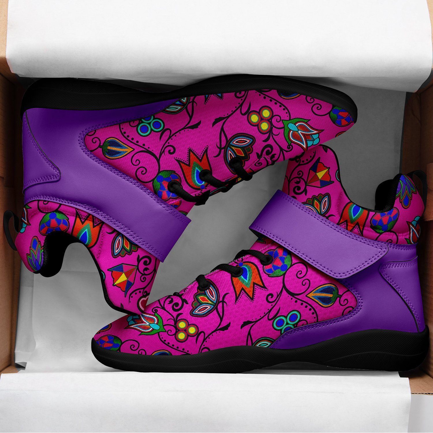 Indigenous Paisley Ipottaa Basketball / Sport High Top Shoes - Black Sole 49 Dzine