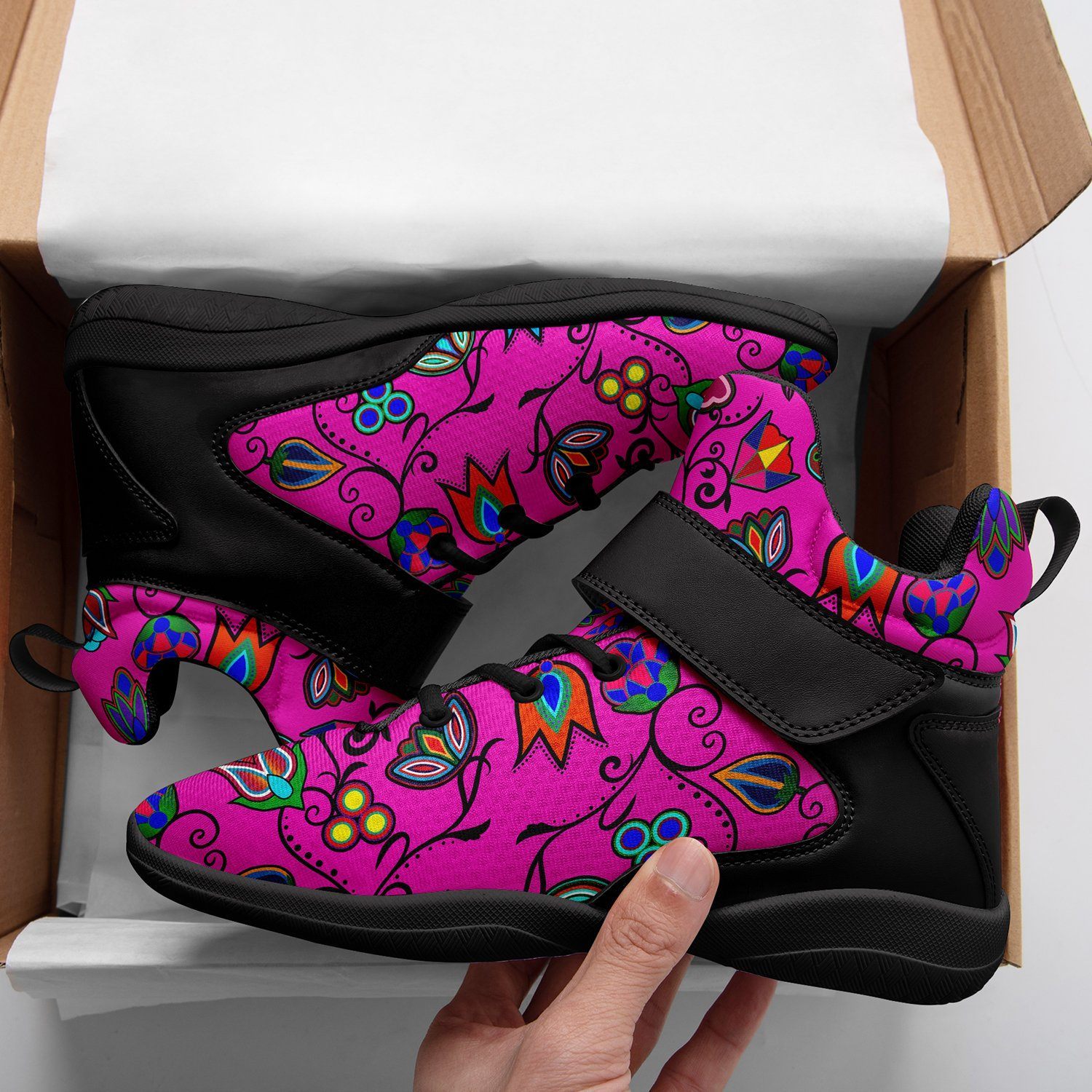 Indigenous Paisley Ipottaa Basketball / Sport High Top Shoes - Black Sole 49 Dzine