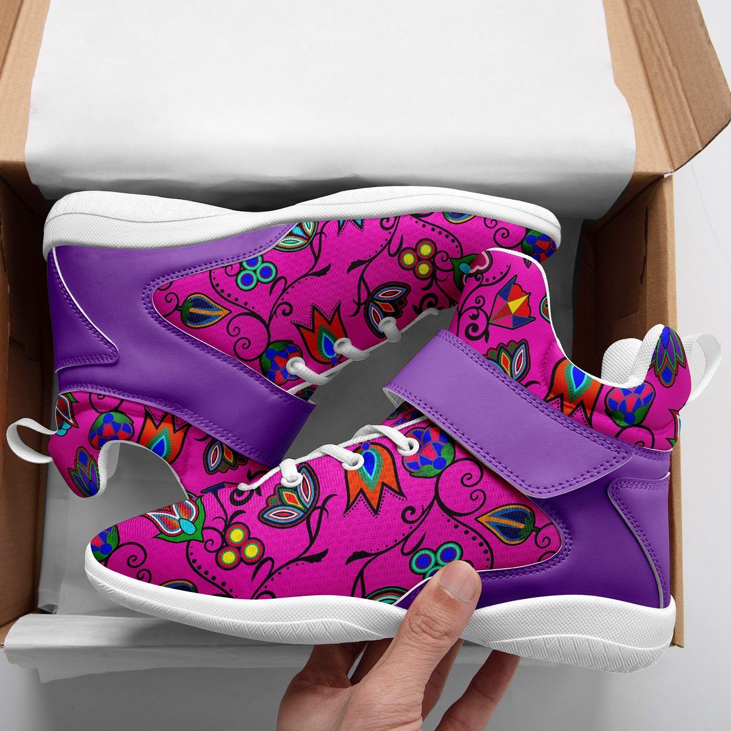 Indigenous Paisley Kid's Ipottaa Basketball / Sport High Top Shoes 49 Dzine