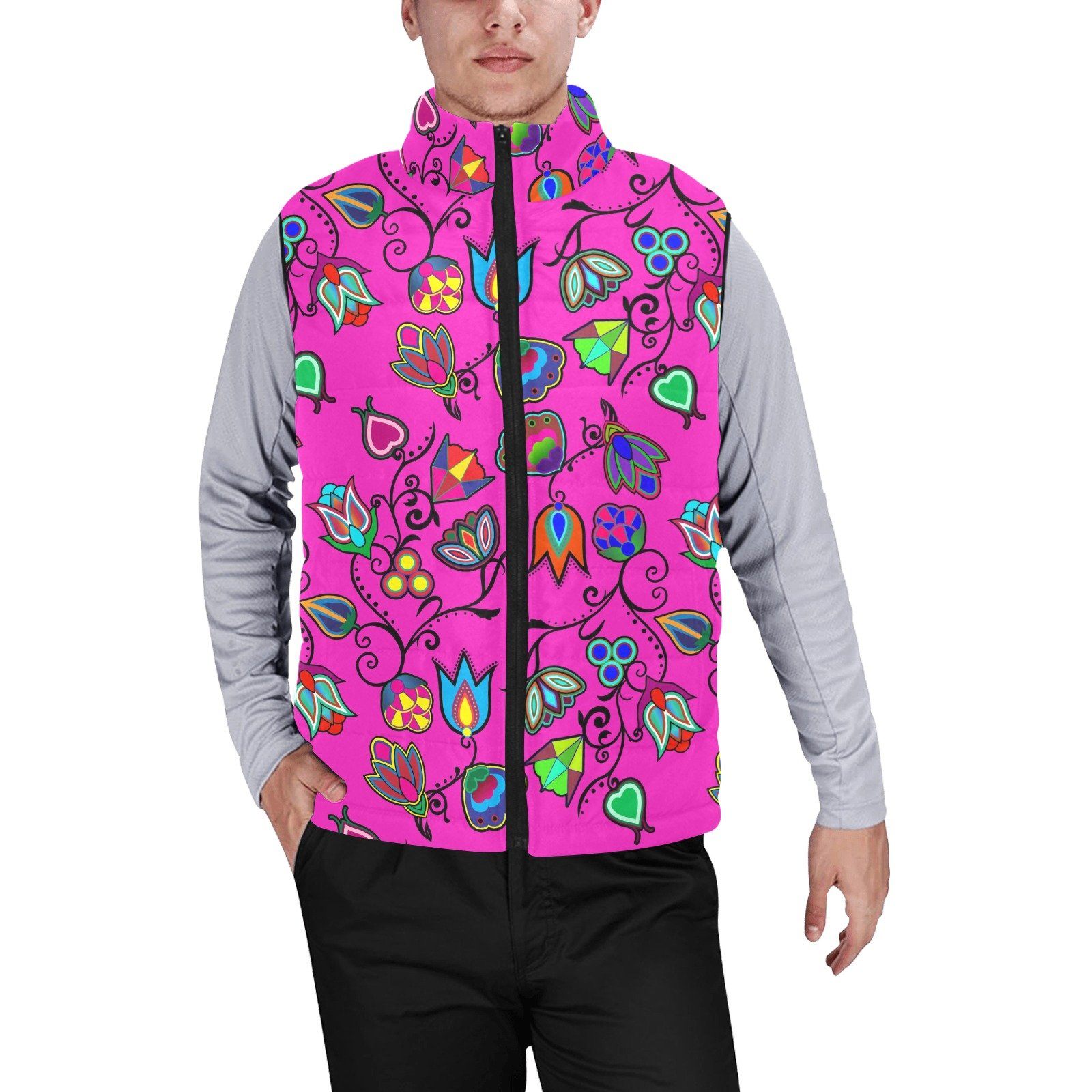 Indigenous Paisley Men's Padded Vest Jacket (Model H44) Men's Padded Vest Jacket (H44) e-joyer