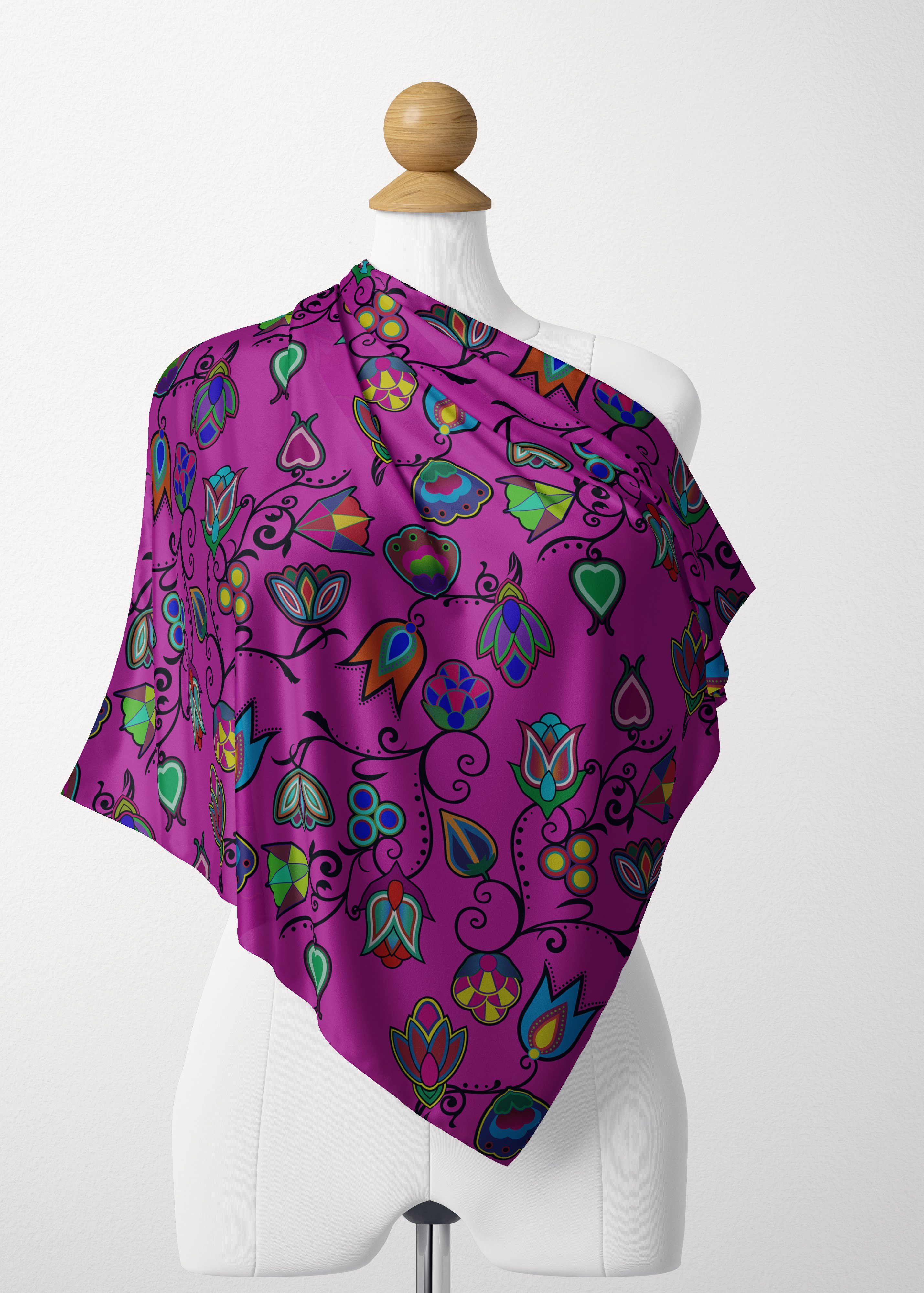 Indigenous Paisley Satin Shawl Scarf 49 Dzine