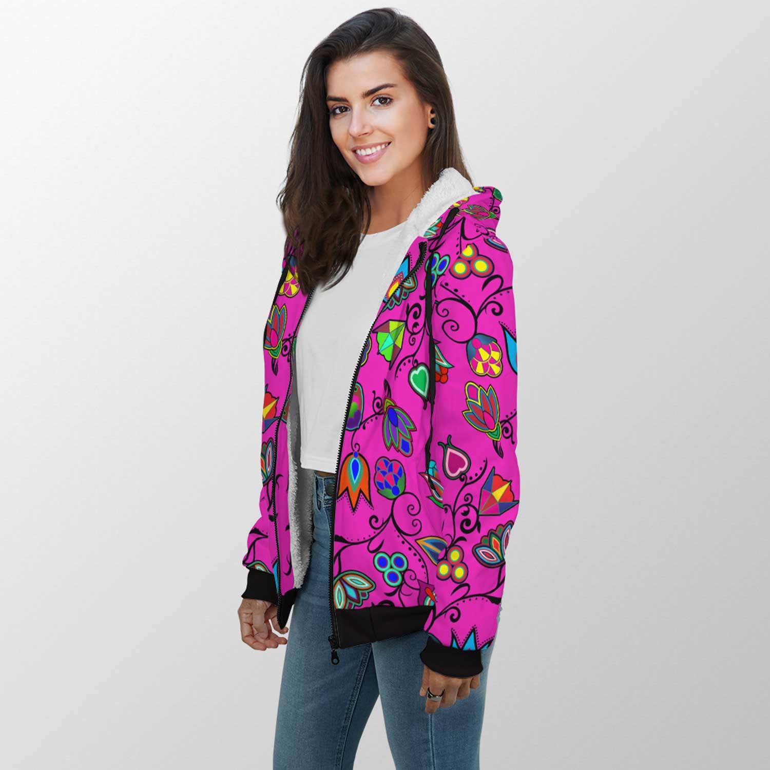Indigenous Paisley Sherpa Hoodie 49 Dzine