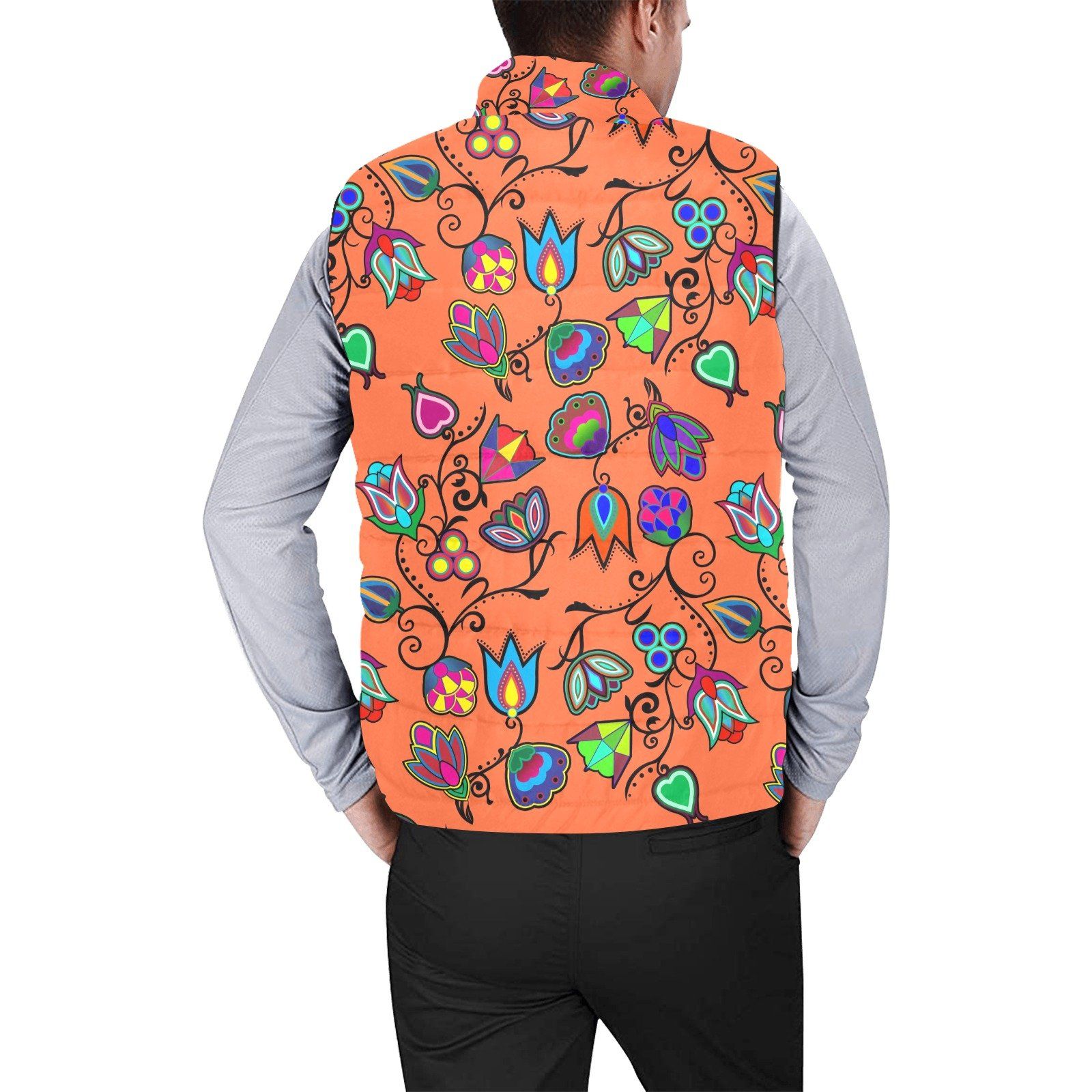 Indigenous Paisley Sierra Men's Padded Vest Jacket (Model H44) Men's Padded Vest Jacket (H44) e-joyer