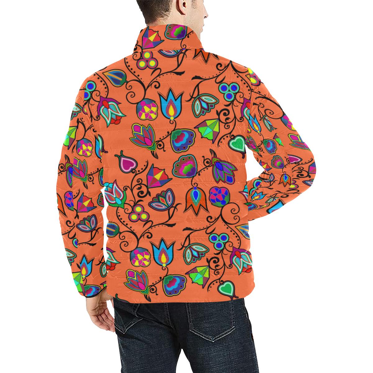 Indigenous Paisley - Sierra Men's Stand Collar Padded Jacket (Model H41) Men's Stand Collar Padded Jacket (H41) e-joyer