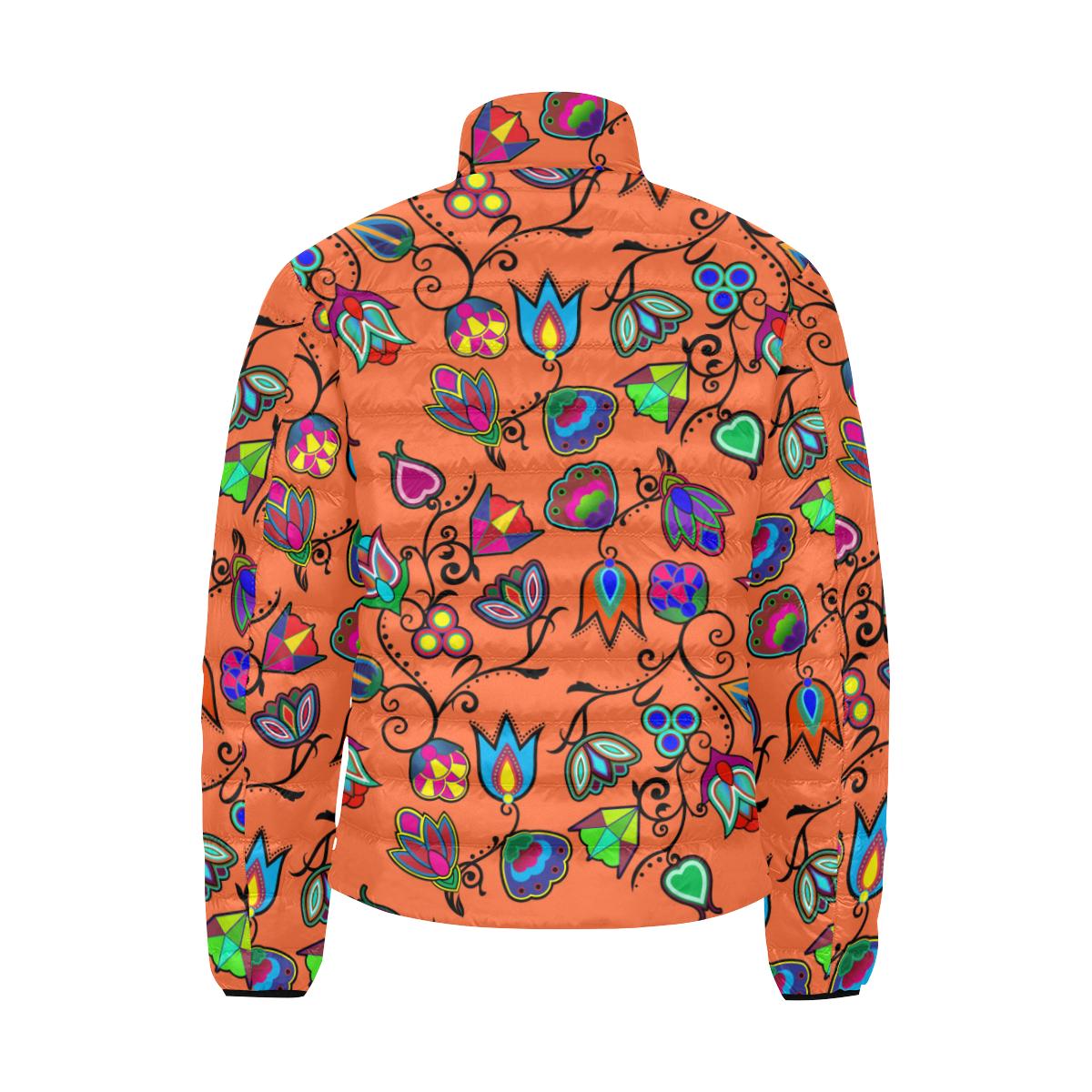 Indigenous Paisley - Sierra Men's Stand Collar Padded Jacket (Model H41) Men's Stand Collar Padded Jacket (H41) e-joyer