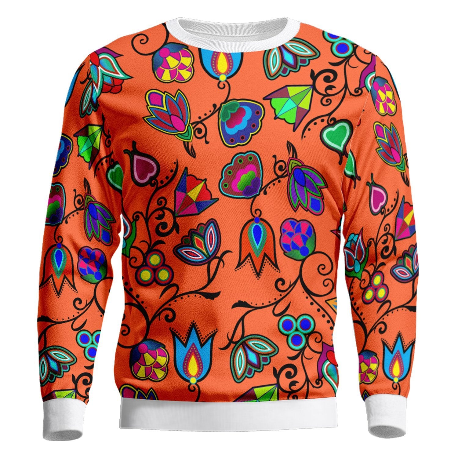 Indigenous Paisley Sierra Unisex Crewneck Long Sleeve Top 49 Dzine