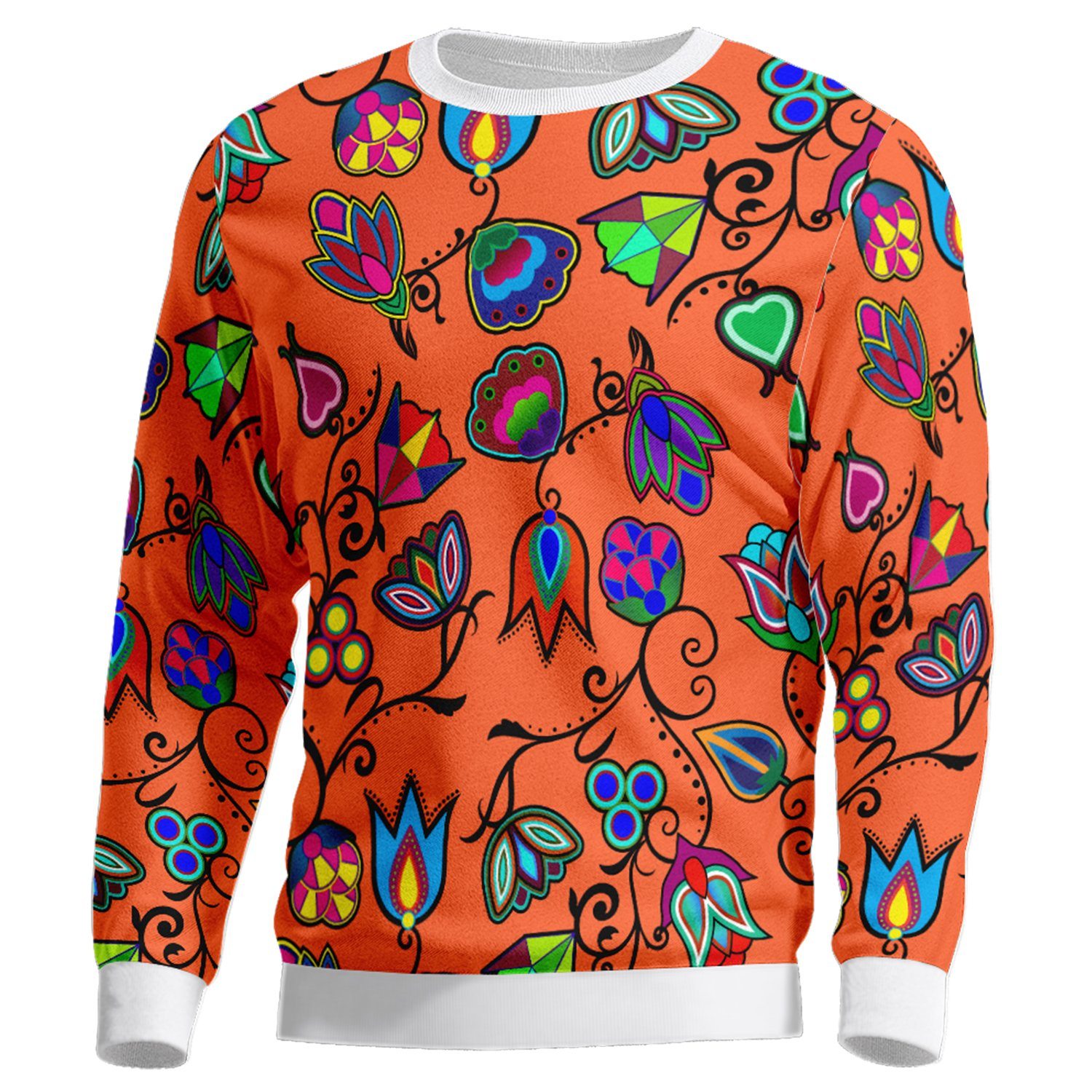 Indigenous Paisley Sierra Unisex Crewneck Long Sleeve Top 49 Dzine