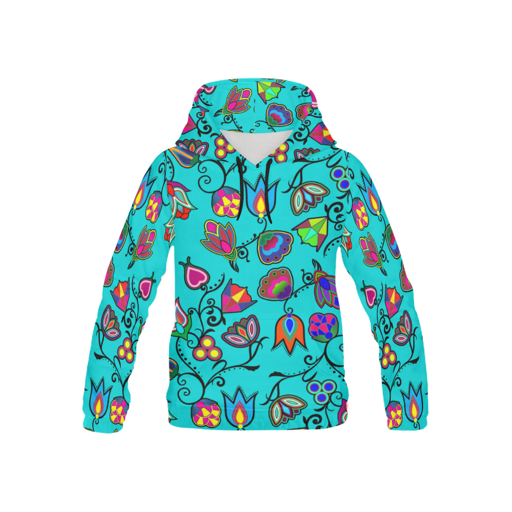 Indigenous Paisley - Sky All Over Print Hoodie for Kid (USA Size) (Model H13) All Over Print Hoodie for Kid (H13) e-joyer