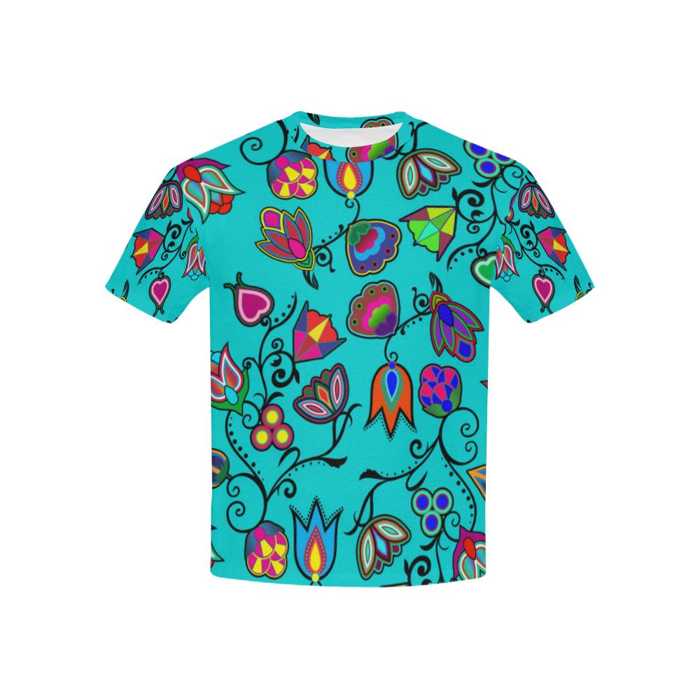 Indigenous Paisley - Sky Kids' All Over Print T-shirt (USA Size) (Model T40) All Over Print T-shirt for Kid (T40) e-joyer