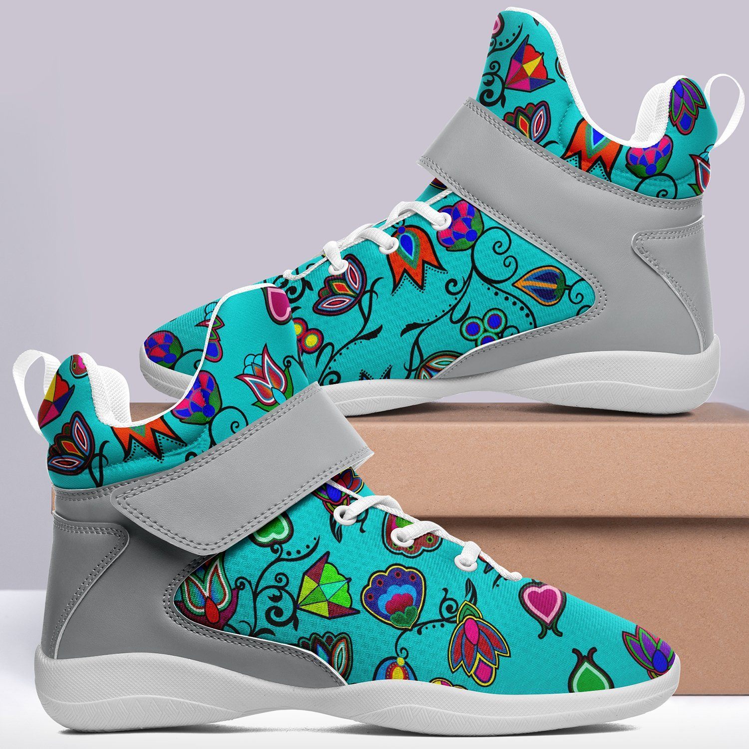 Indigenous Paisley Sky Kid's Ipottaa Basketball / Sport High Top Shoes 49 Dzine