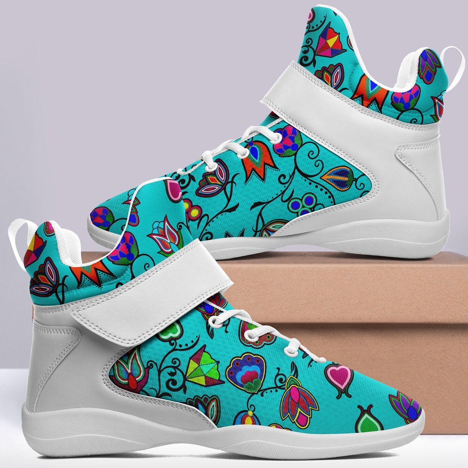 Indigenous Paisley Sky Kid's Ipottaa Basketball / Sport High Top Shoes 49 Dzine