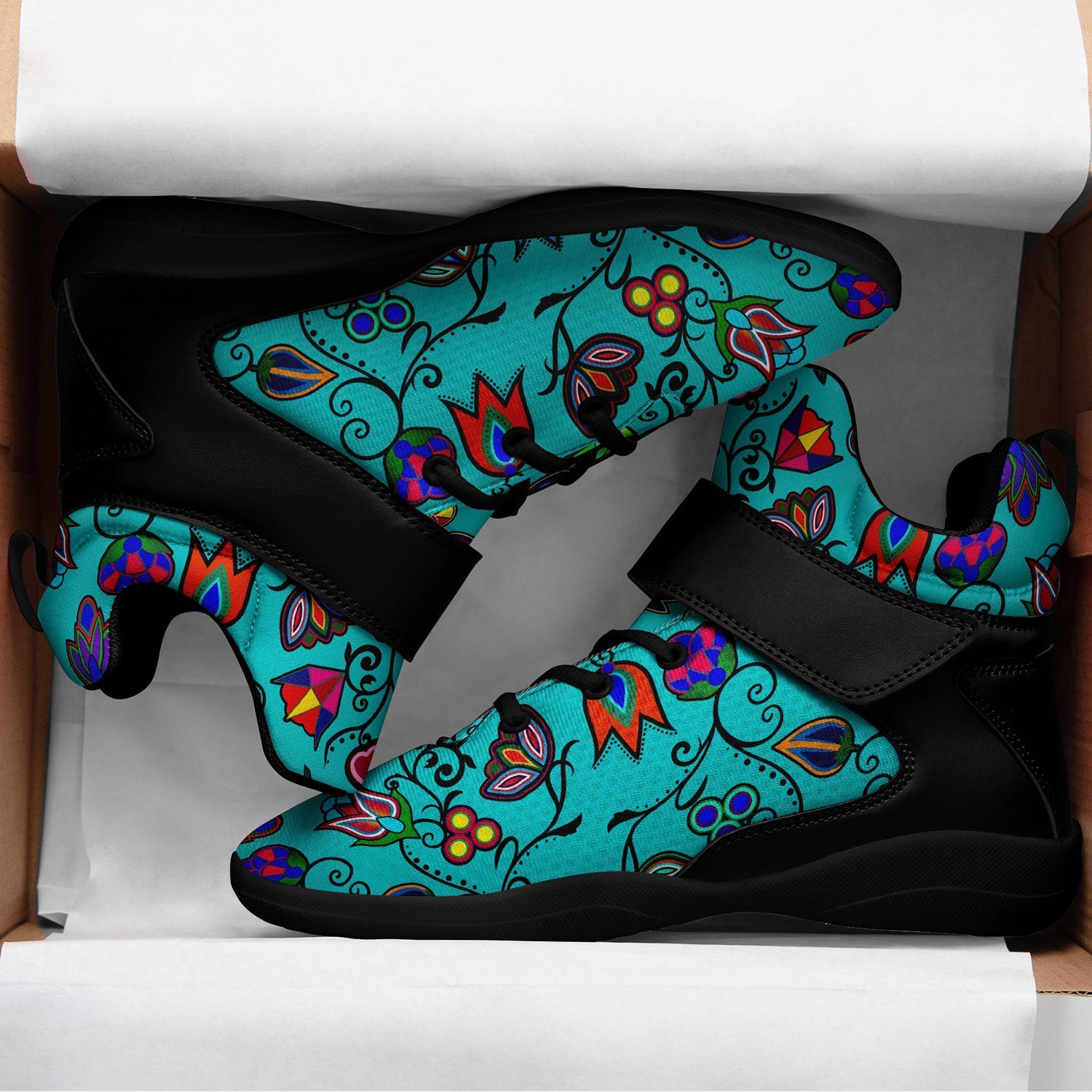 Indigenous Paisley Sky Kid's Ipottaa Basketball / Sport High Top Shoes 49 Dzine