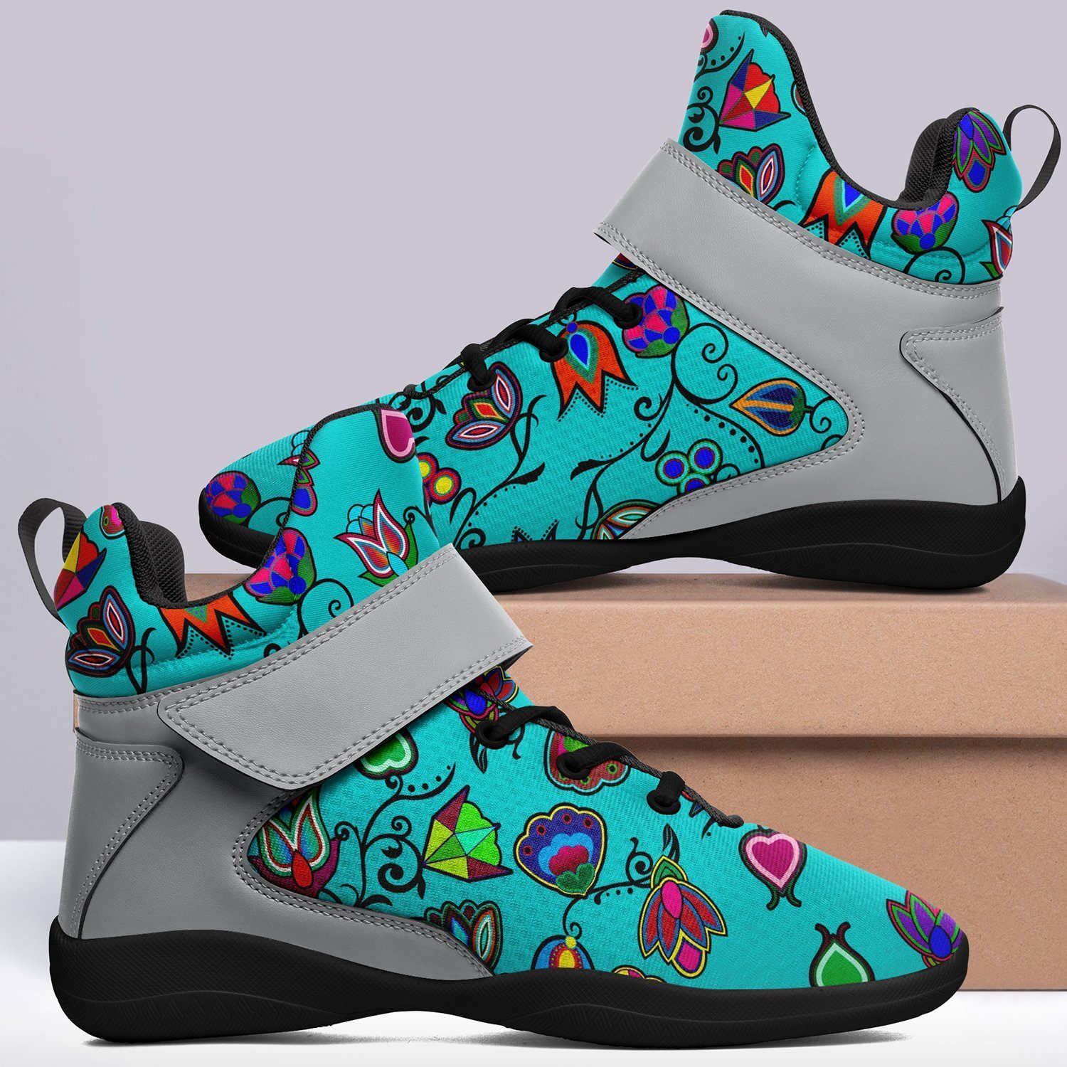 Indigenous Paisley Sky Kid's Ipottaa Basketball / Sport High Top Shoes 49 Dzine