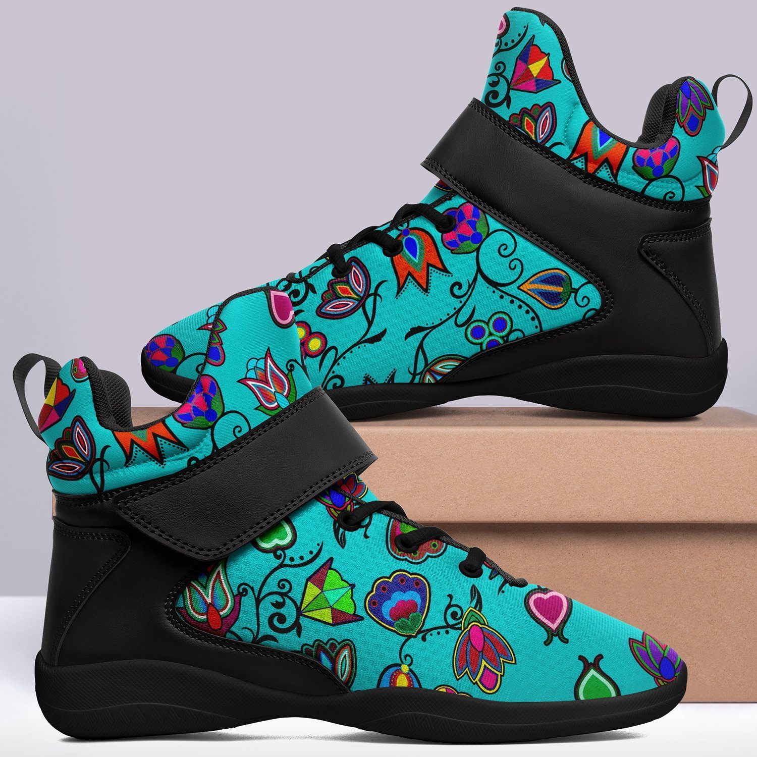 Indigenous Paisley Sky Kid's Ipottaa Basketball / Sport High Top Shoes 49 Dzine
