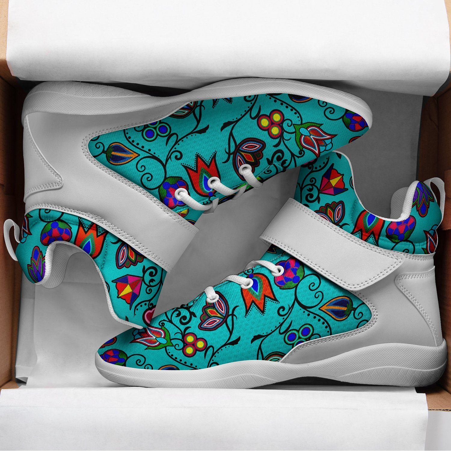 Indigenous Paisley Sky Kid's Ipottaa Basketball / Sport High Top Shoes 49 Dzine