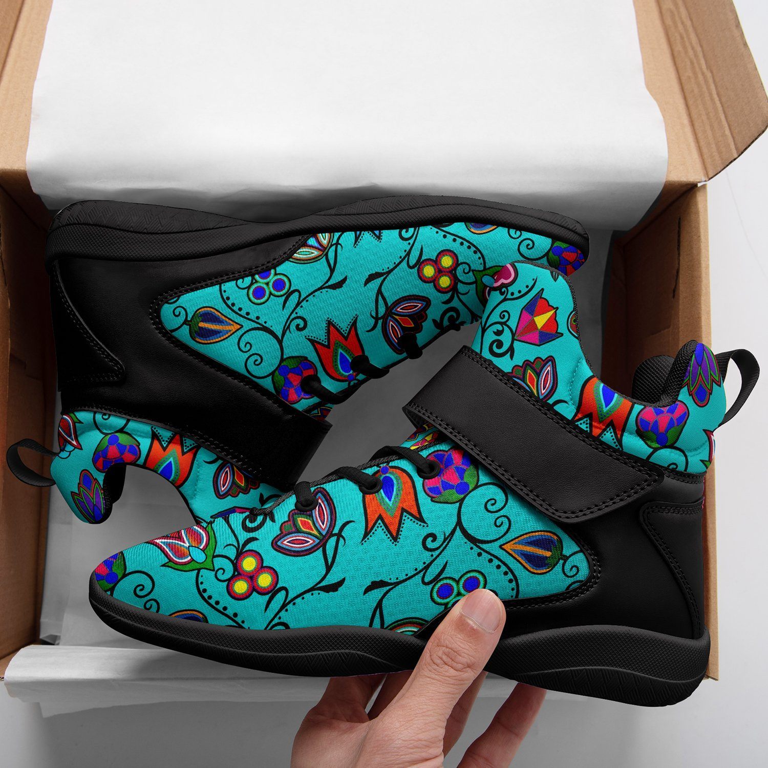 Indigenous Paisley Sky Kid's Ipottaa Basketball / Sport High Top Shoes 49 Dzine