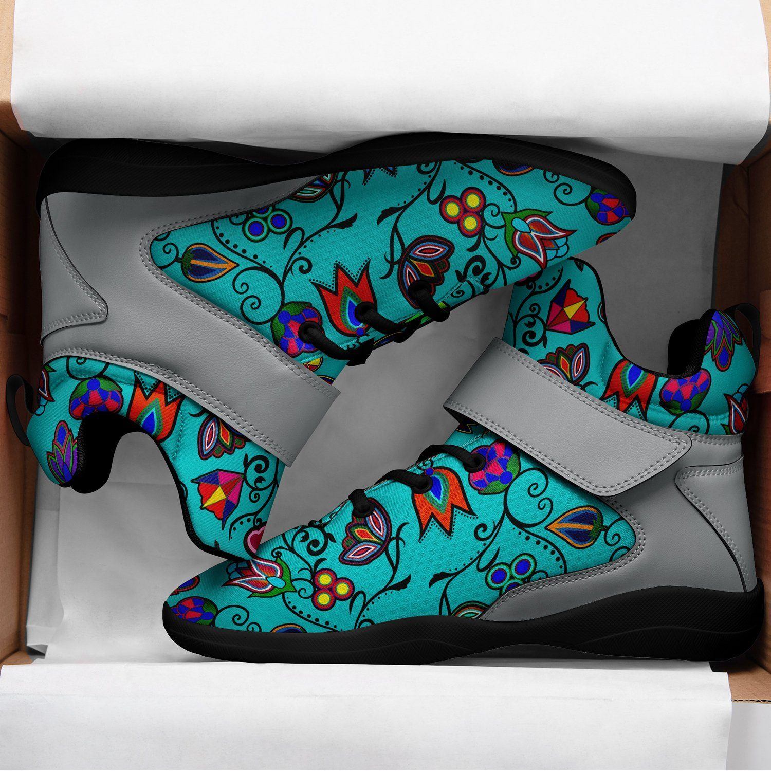 Indigenous Paisley Sky Kid's Ipottaa Basketball / Sport High Top Shoes 49 Dzine