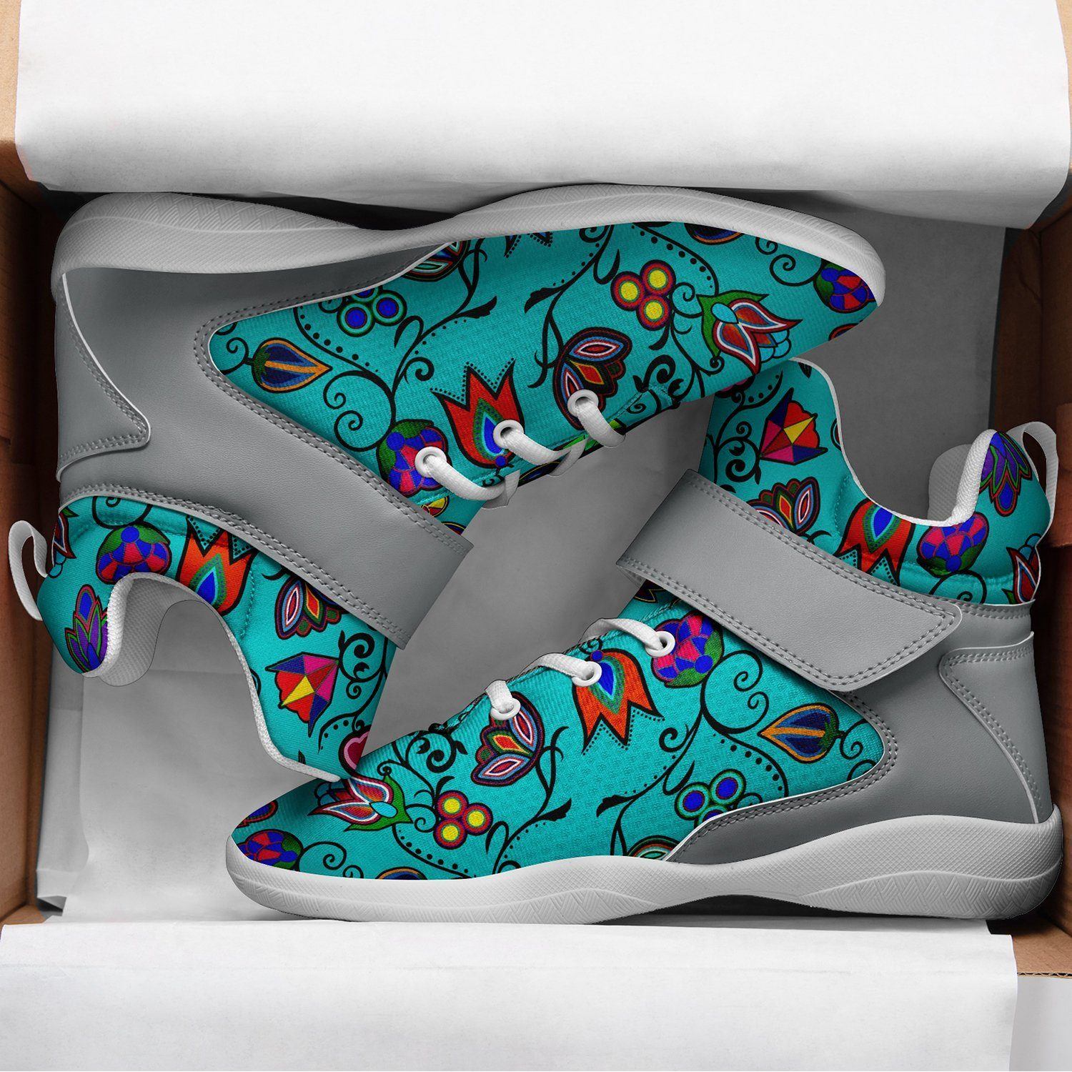 Indigenous Paisley Sky Kid's Ipottaa Basketball / Sport High Top Shoes 49 Dzine