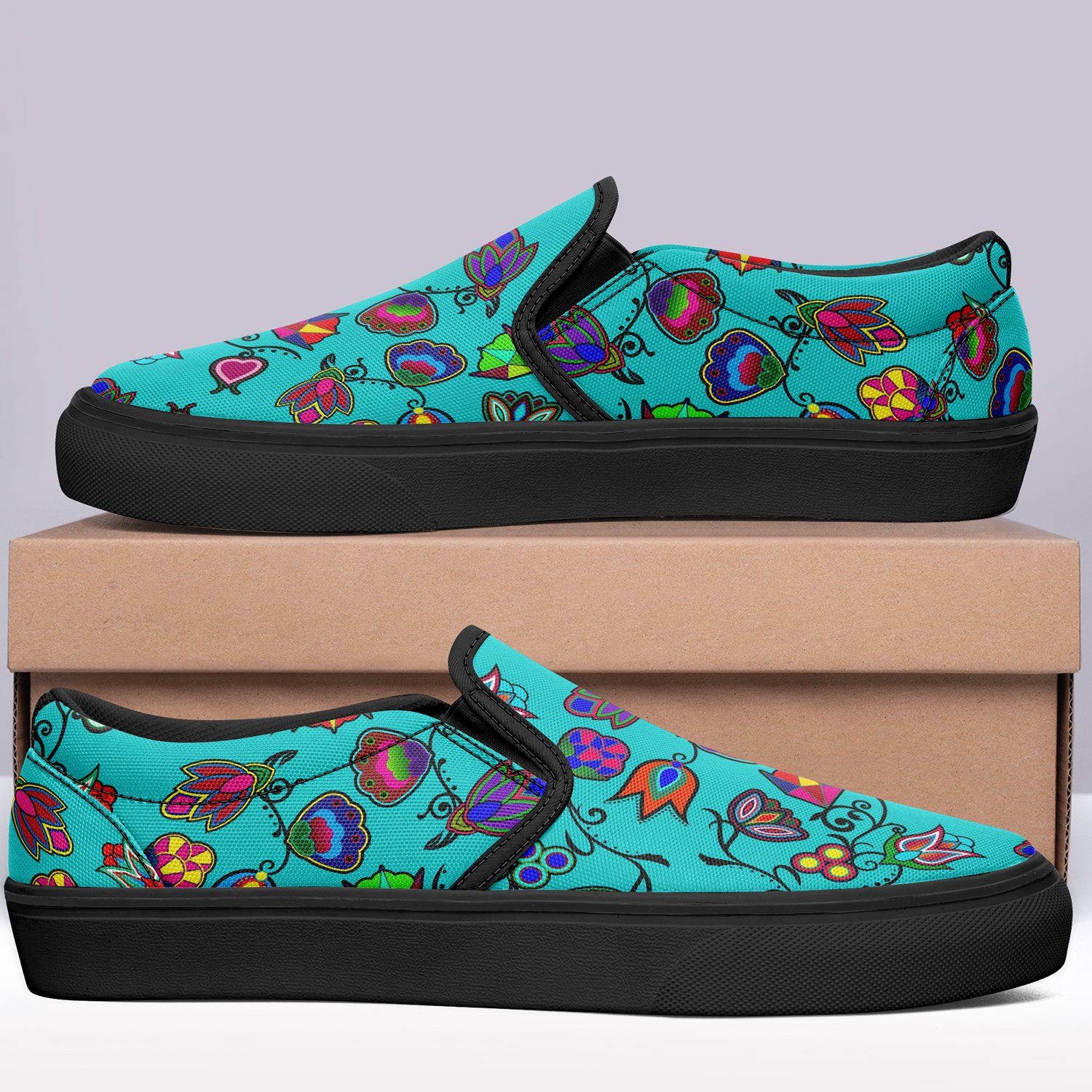 Indigenous Paisley Sky Otoyimm Canvas Slip On Shoes 49 Dzine