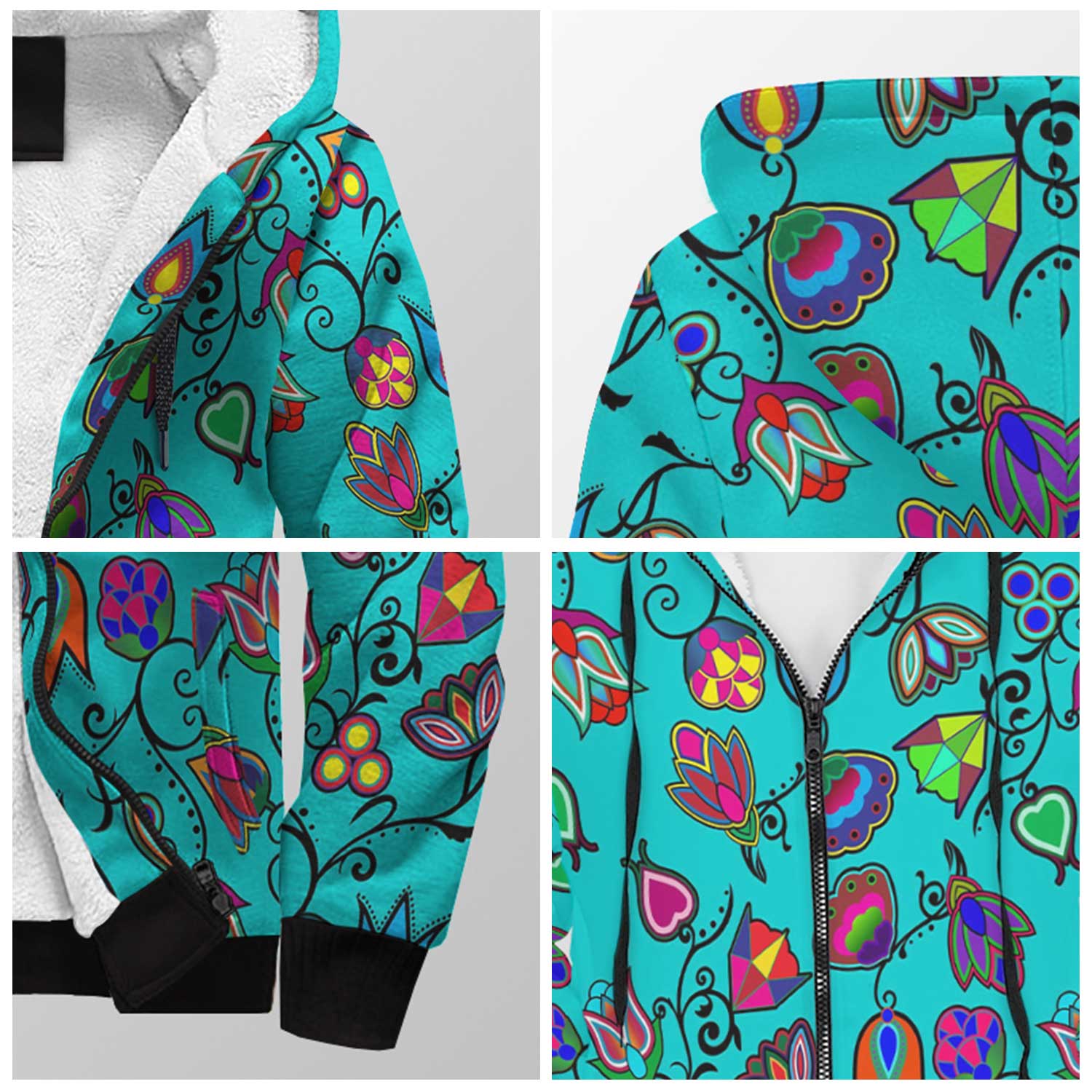 Indigenous Paisley Sky Sherpa Hoodie 49 Dzine