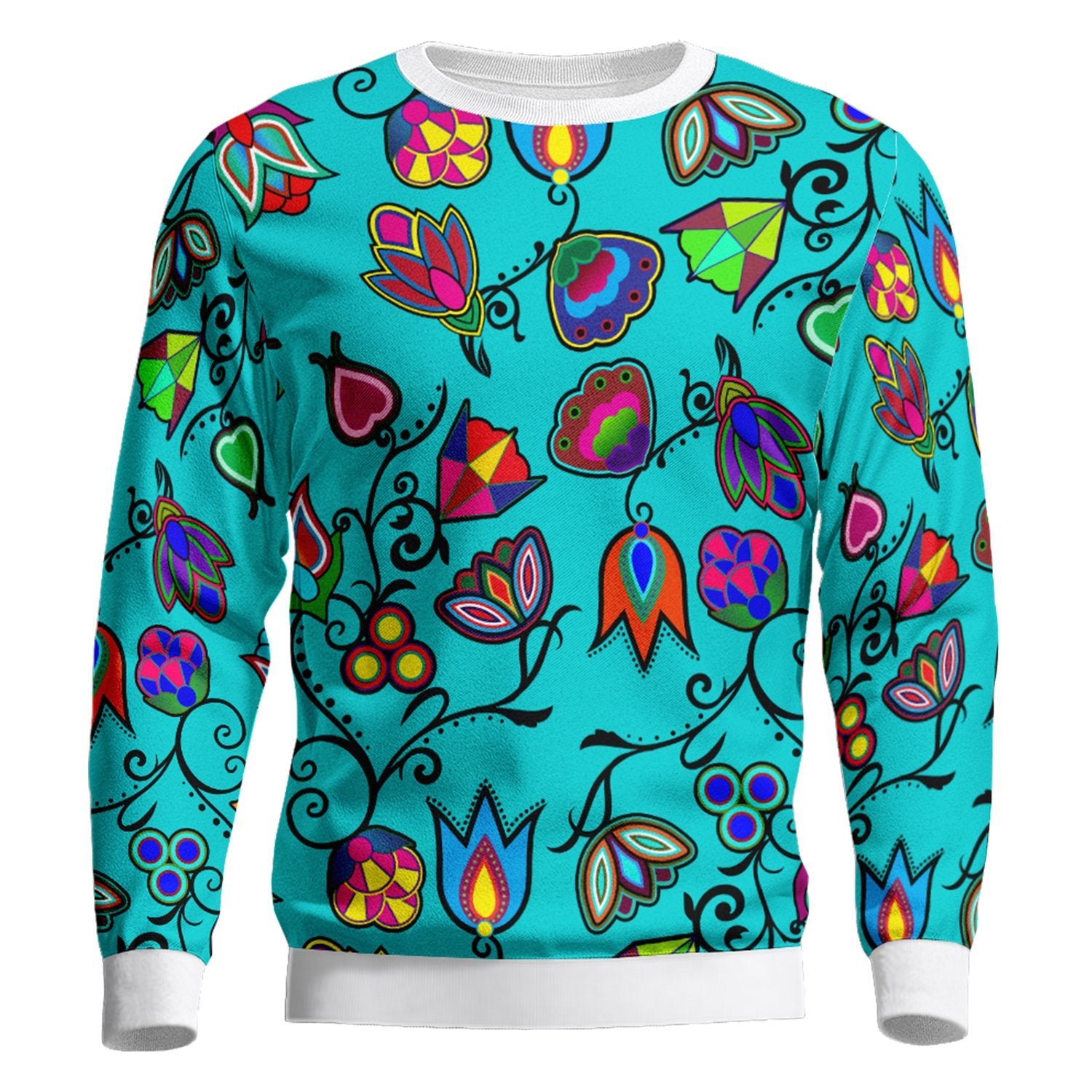 Indigenous Paisley Sky Unisex Crewneck Long Sleeve Top 49 Dzine