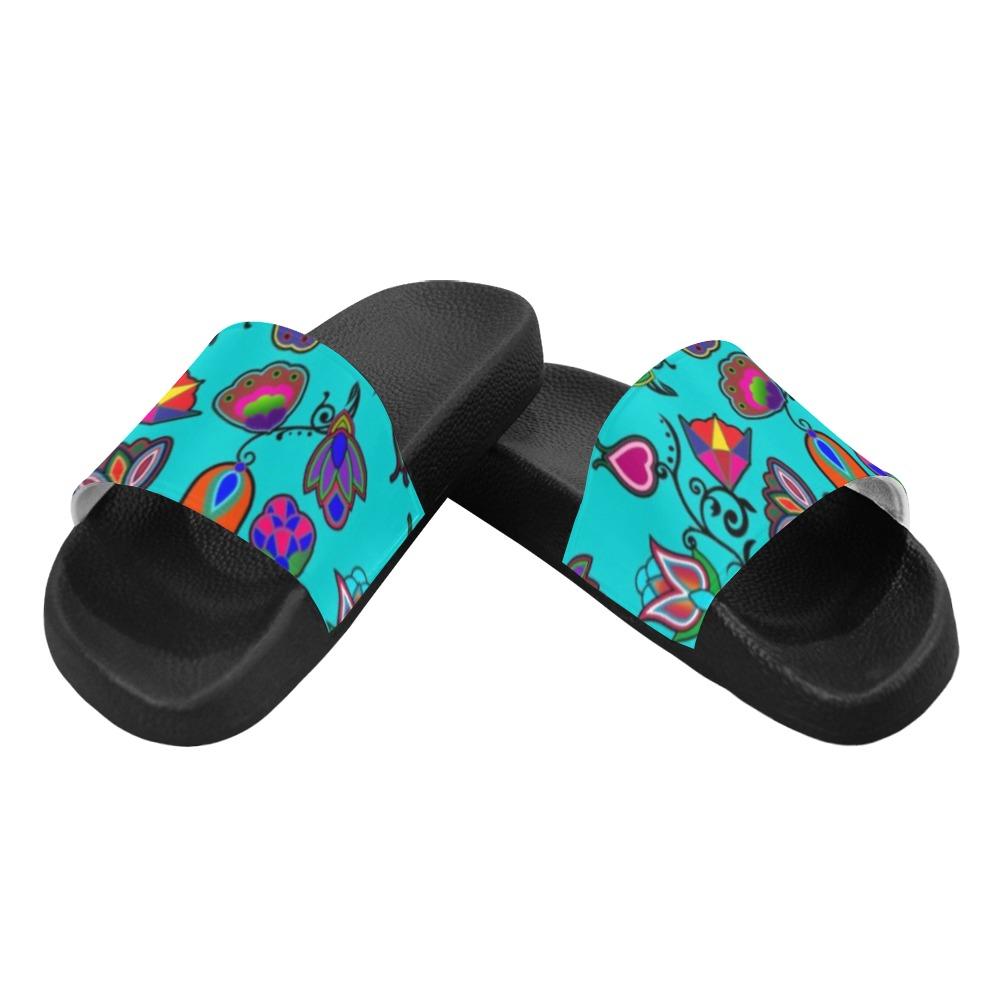Indigenous Paisley Sky Women's Slide Sandals (Model 057) Women's Slide Sandals (057) e-joyer