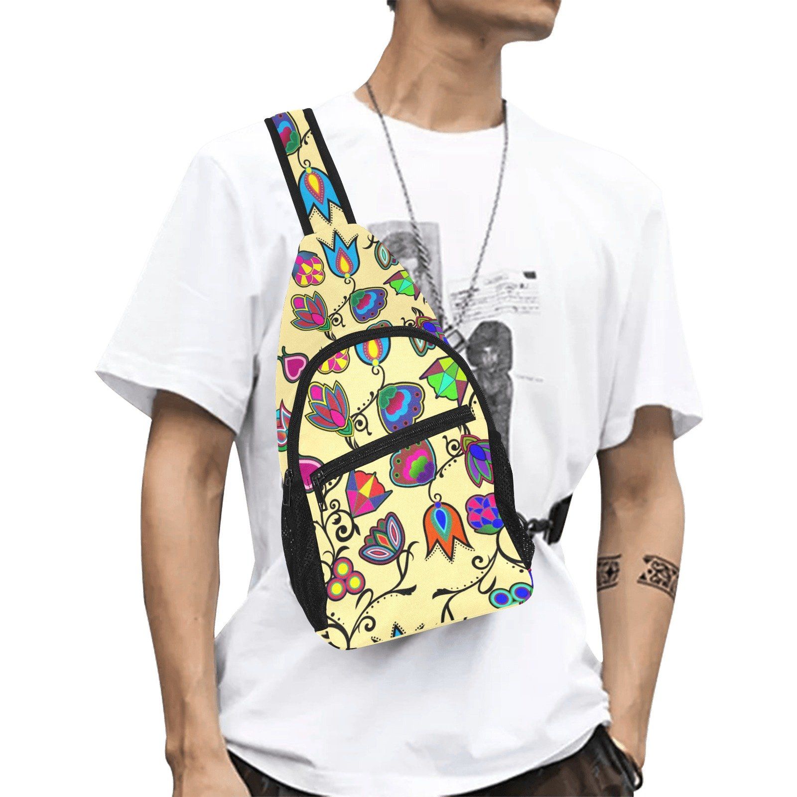 Indigenous Paisley Vanilla All Over Print Chest Bag (Model 1719) All Over Print Chest Bag (1719) e-joyer
