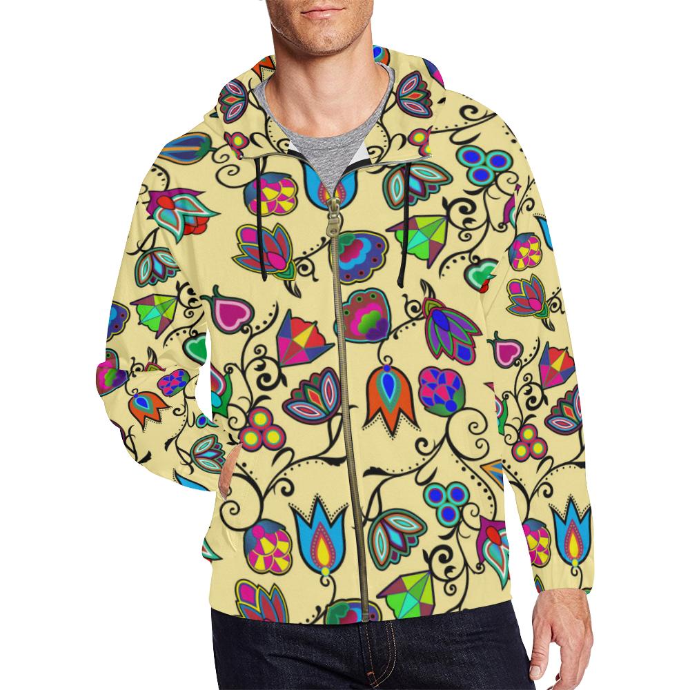 Indigenous Paisley - Vanilla All Over Print Full Zip Hoodie for Men (Model H14) All Over Print Full Zip Hoodie for Men (H14) e-joyer