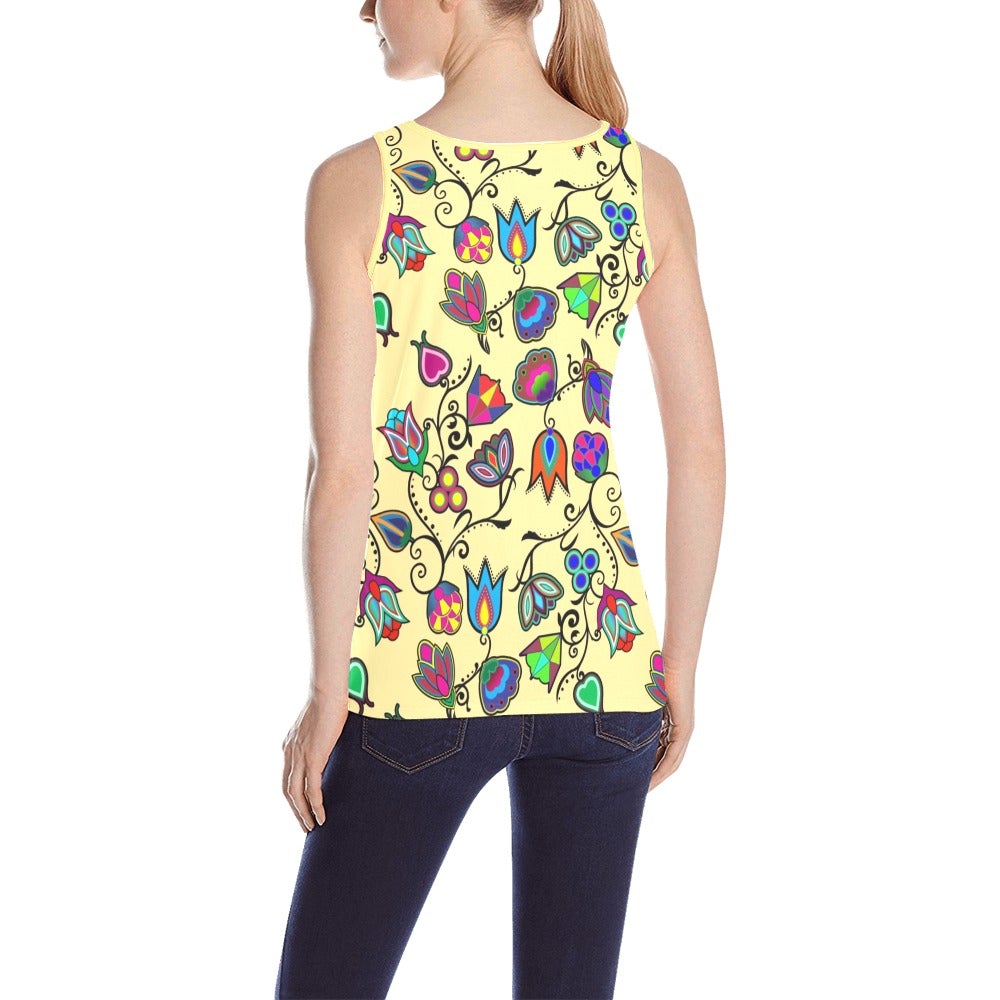 Indigenous Paisley Vanilla All Over Print Tank Top for Women (Model T43) All Over Print Tank Top for Women (T43) e-joyer