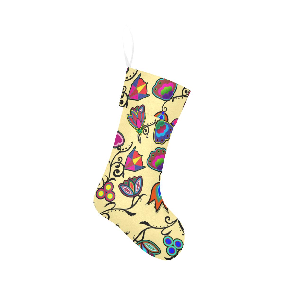 Indigenous Paisley Vanilla Christmas Stocking holiday stocking e-joyer