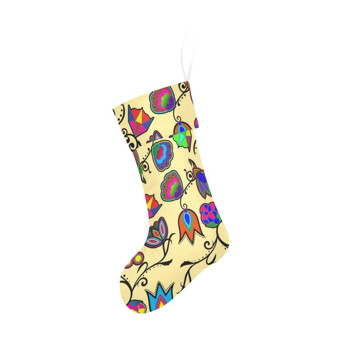 Indigenous Paisley Vanilla Christmas Stocking holiday stocking e-joyer