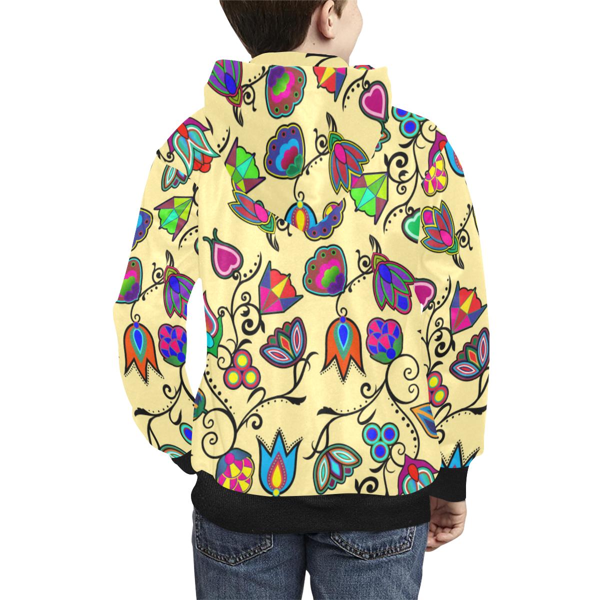 Indigenous Paisley Vanilla Kids' All Over Print Hoodie (Model H38) Kids' AOP Hoodie (H38) e-joyer
