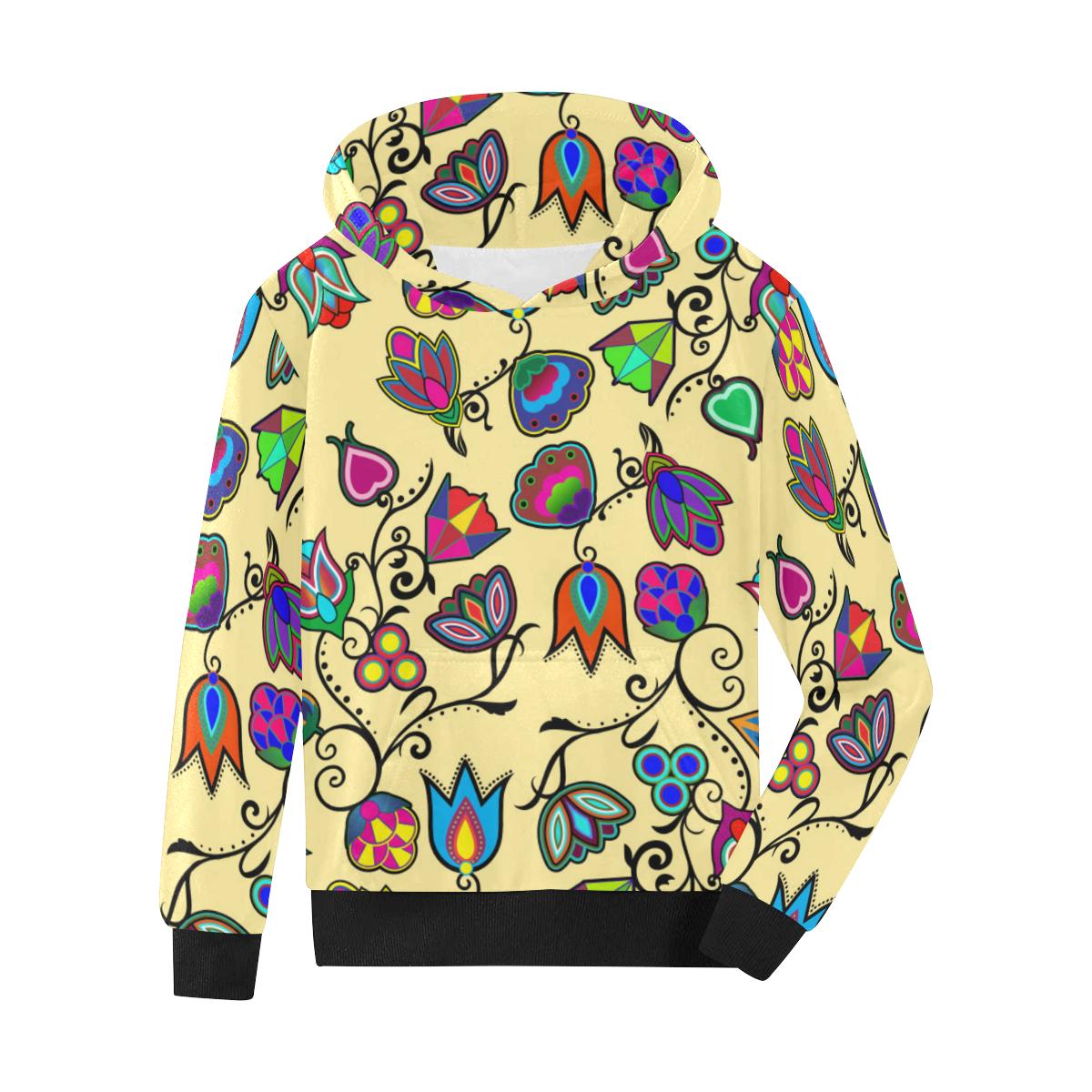 Indigenous Paisley Vanilla Kids' All Over Print Hoodie (Model H38) Kids' AOP Hoodie (H38) e-joyer