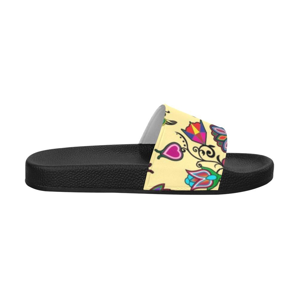 Indigenous Paisley Vanilla Men's Slide Sandals (Model 057) Men's Slide Sandals (057) e-joyer