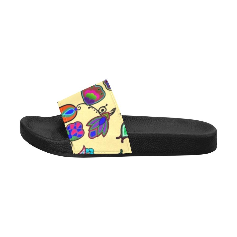 Indigenous Paisley Vanilla Men's Slide Sandals (Model 057) Men's Slide Sandals (057) e-joyer