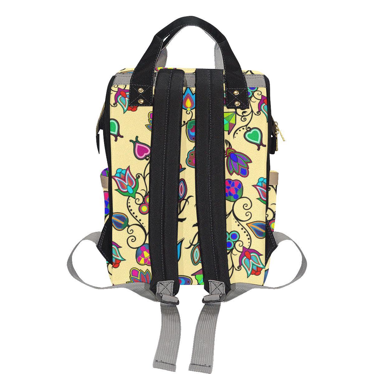 Indigenous Paisley - Vanilla Multi-Function Diaper Backpack (Model 1688) Diaper Backpack (1688) e-joyer