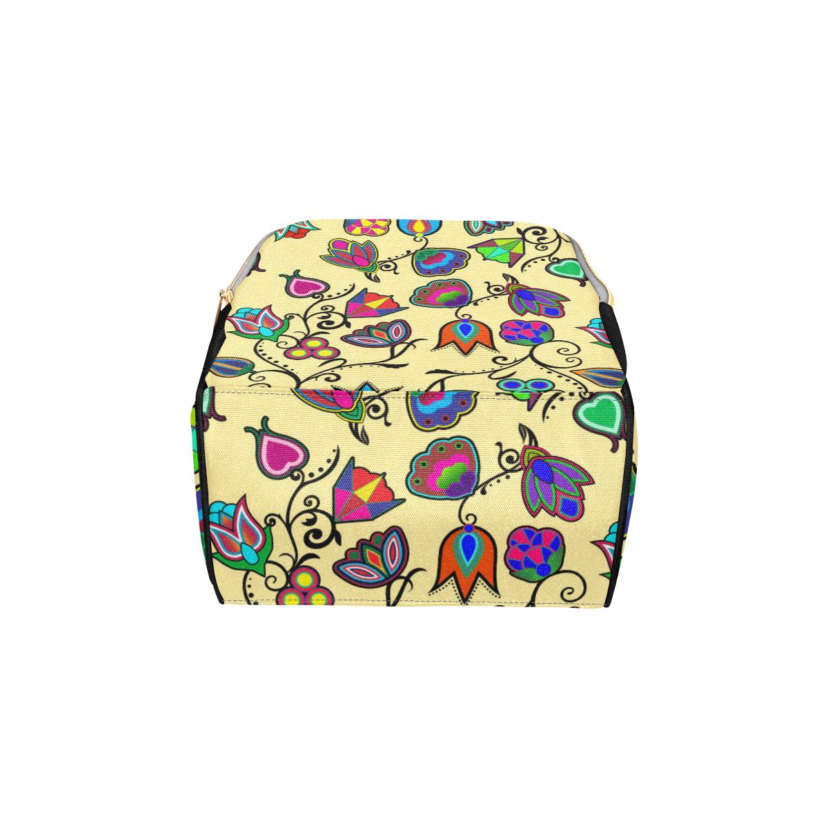 Indigenous Paisley - Vanilla Multi-Function Diaper Backpack (Model 1688) Diaper Backpack (1688) e-joyer