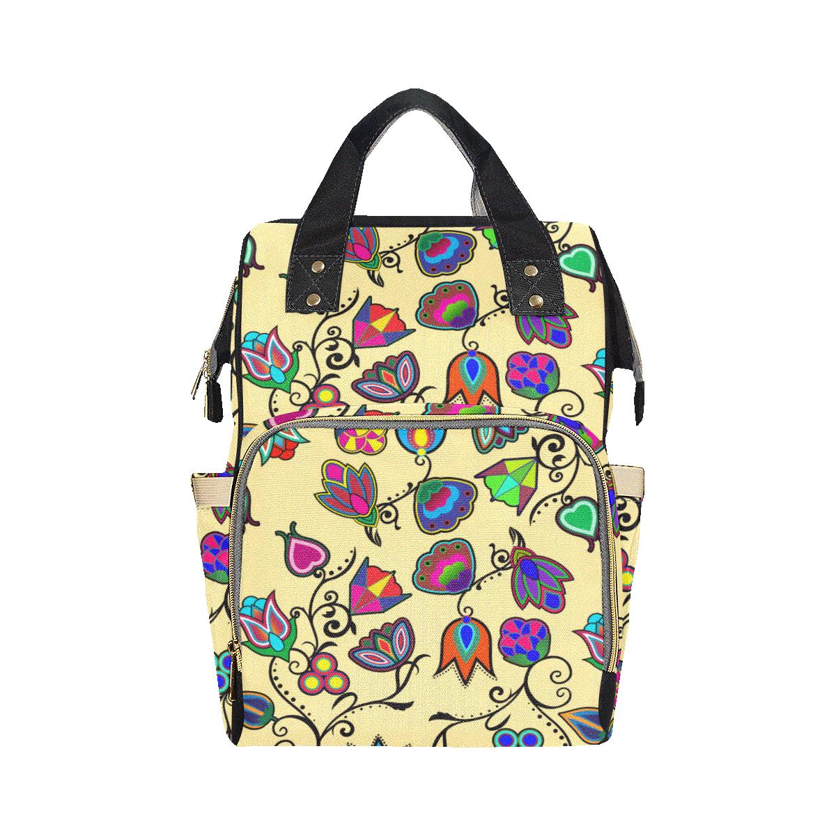 Indigenous Paisley - Vanilla Multi-Function Diaper Backpack (Model 1688) Diaper Backpack (1688) e-joyer