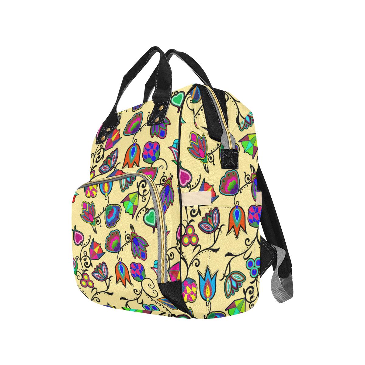 Indigenous Paisley - Vanilla Multi-Function Diaper Backpack (Model 1688) Diaper Backpack (1688) e-joyer