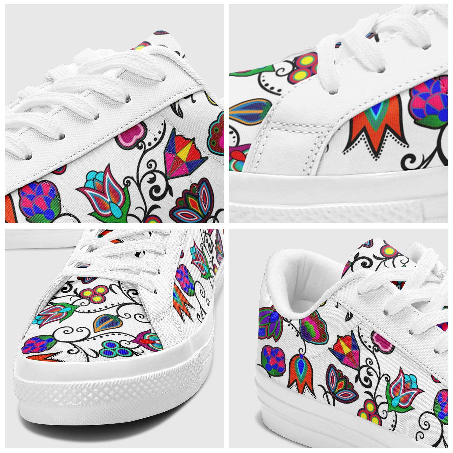 Indigenous Paisley White Aapisi Low Top Canvas Shoes White Sole 49 Dzine