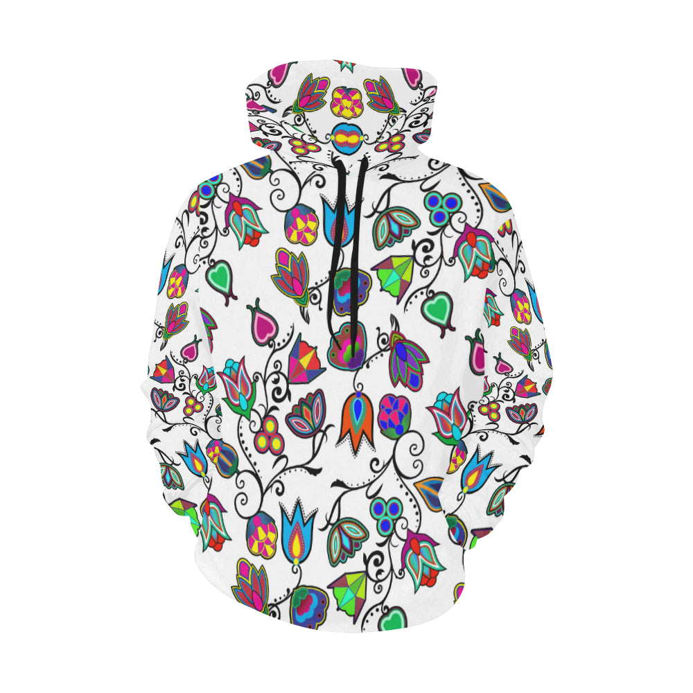 Indigenous Paisley - White All Over Print Hoodie for Women (USA Size) (Model H13) Hoodie e-joyer